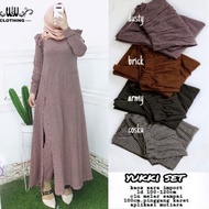 Setelan muslimah kaos yukky set 93 / setelan gamis kotak / baju setelan panjang / gamis muslimah / p