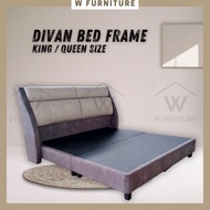 Wfurniture Fabric Bed Frame Bed Queen Bed King /Queen/King Size Divan Bed Katil Kayu