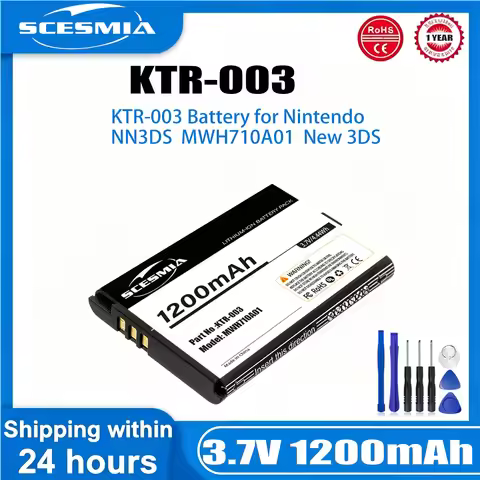 Game Console Battery for Nintendo N3DS MWH710A01 New 3DS KTR-003 1200mAh