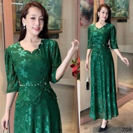 Đầm Tặng Mẹ [Salu Store] DN708 Dáng Dài Chất Thun Lưới Dệt 3D Co Giãn Thoáng Mát Nhẹ Nhàng từ 50kg đ