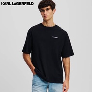 KARL LAGERFELD - LINEN BLEND LOGO T-SHIRT