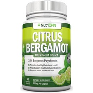 Citrus Bergamot - 500 mg - 90 Vegetarian Capsules - 38% Polyphenols - Natural Premium Quality Citrus