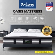 SpinaRez Oasis Tilam Mattress 13 inch Individual Pocket Spring System + Pillow Top Padding+ Foam Enc