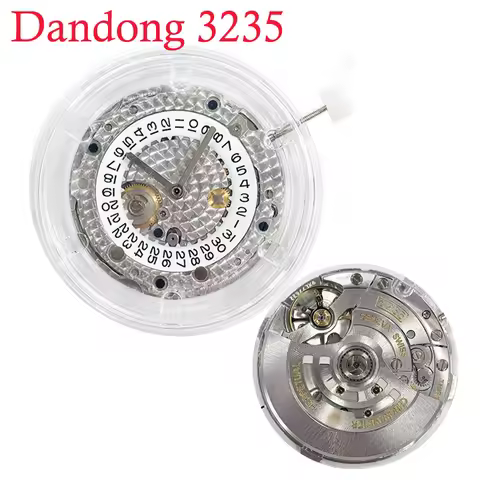 Dandong Factory VSF 3235 Automatic Mechanical Movement Blue Balance Wheel Watch Movement 41mm SUB/DJ
