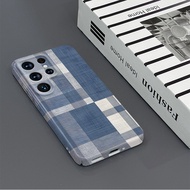 Korean Lattice British Warm Compatible Samsung S25Ultra/S24Ultra Hard Shell All-Inclusive Anti-Percu