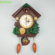INSTORE Bird House Clock, House Shape Music Time Reporting Cuckoo Bird House Wall Clock, Realistic Silent Accurate Plastic Cuckoo Chime Bedroom