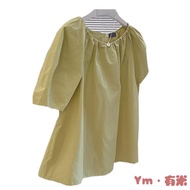 Ym · 2025 Summer Stylish Pure Cotton Short Sleeve Top - Slimming Design for Women