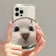 เคสโทรศัพท์สุนัขน่ารักแมวตลก iPhone 15 เคสโทรศัพท์ซิลิโคน TPU ใส แบบนิ่ม สําหรับ IPhone 14 13 12 11 Pro Max 8 7 Plus X XR XS 6Plus SE 2020 Airbag Case