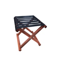Foldable Wooden Stool Hiking Camping Fishing Stool with Nylon Strap (Teak Colour) Foldable Stool