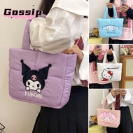 GOSSIP Handbag, Soft Down Cloth Shoulder Bag, Cute Cartoon Large Capacity Toiletry Bag Women Girls