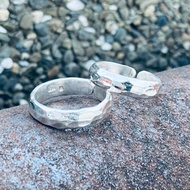 純銀 半圓 水波紋 對戒 1組2支 改為閉口戒  可客製姓名 S217