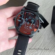 นาฬิกาข้อมือ Diesel Little Daddy Chronograph Black Leather Watch DZ7443