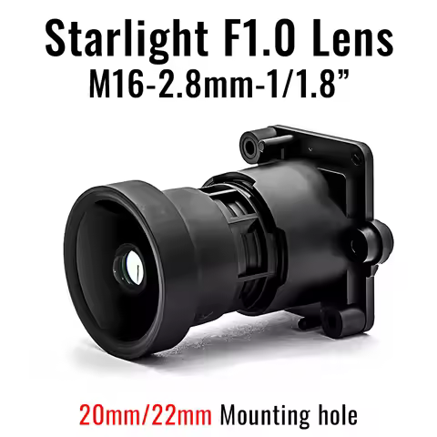 HD M16 Mount Lens F1.0 Fixed Iris CCTV Lens 1/1.8"Format 2.8mm With 650nm IR Filter Holder For Starl