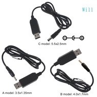 Will QC3 0 USB to 12V 1 5A 18W 5 5x2 5mm Step Up Line Converter Cable for WiFi Router Modem Table Lamp Speaker Fan 100CM