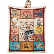 Cat Blanket - Cat Lover Gifts for Women & Girls, Kitten Blanket Throw for Bedroom, Sofa, Couch - 50x