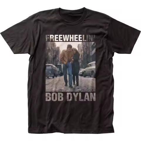 Bob Dylan Freewheelin Mens T Shirt Music Classic Concert Rock Band Tee New Black mens t shirts stree
