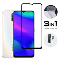 3 in 1 Oppo A12 A31 A92 A33 A53 A5 A9 2020 Reno 2 2f 3 4 Full coverage Tempered Glass + Back Screen Protector Film + Camera Lens Protector