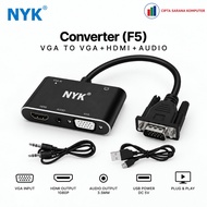 Converter HDMI VGA AUDIO to VGA 4K 60hz 30hz HUB Multi Function F5