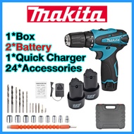 【5 Years Warranty】Makita  Cordless Drill Impact Screwdriver - Hand Drill Electric Dual Battery Power