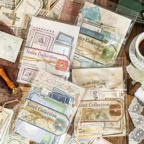 200 sheets/pack 4 types of bill note series material pack Retro style DIY notebook decoration materi