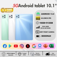 2025 New Arrival: Android Tablet S18+ Tablet 10.1 Inches Android 13.0 [16GB RAM + 512GB ROM] Dual SI