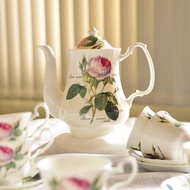 英國RK Redoute Rose浪漫淺玫瑰系列6人份下午茶具組 (1壺6杯盤)