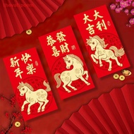 [thevatipoem] 6Pcs/set Chinese New Year Money Envelope Horse Year Red Envelope Red Pocket Spring Fes