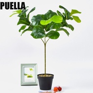 PUELLA Fake Ficus Tree, Large Vibrant Artificial Fiddle Leaves Fig Tree, Green Plant Plastic Real To