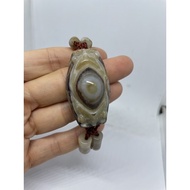 D 5110 Natural Tibetan Raw Ore/Double Dragon Hand Row Nine-Shale Dzi Beads Bracelet