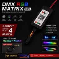 DMX RGB Matrix Mini LED 5V Controller Module WS2812 WS2815 | 12-24V Input | Support 4 Branches | For