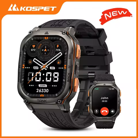 KOSPET TANK M3 Ultra GPS Smart Watch for Men Stainless Steel 5ATM Waterproof Bluetooth Call 24/7 Hea