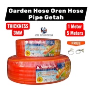 【1M 5M 】Garden Hose Orange Hose Getah Paip Water Hose Getah Paip Orange Wayar Air Paip Hose Paip Ora