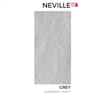 KERAMIK MERK PLATINUM TIPE NEVILLE UK 40X80CM UNTUK DINDING ATAU LANTAI WARNA ABU PERMUKAAN MATT