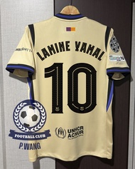 New!! เสื้อ บาร์เซโลน่า Away ชุดเยือน เกรดแฟนบอล [ 3A ] 2025/26 ฟลูออฟชั่นอาร์มUCL และชื่อเบอร์นักเต