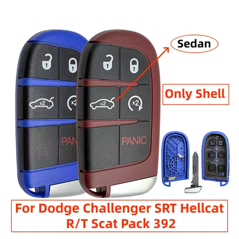 5Button Remote Replacement Shell For Dodge Challenger R/T Trackhawk Scat Pack 392 HEMI DAYTONA SRT H