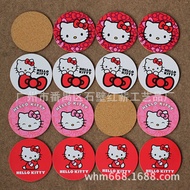 Cork Medium Fiber Board Coaster Silk Printing Cork Coaster Monochrome Full Color Silk Printing Cork 