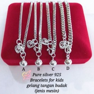 Silver 925 Bracelet for Kids Gelang Tangan Budak Perak Tulen 925纯银小孩手链 (jenis mesin)
