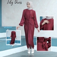 Lily Dress - Santorini Silk Kaftan Dress Korean Style Dress Fashion Muslim Women Latest Invitation Dress Gamis Lebaran Wudhu Friendly