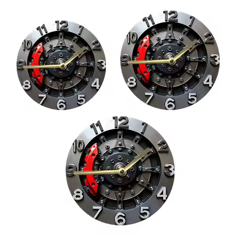 2D Flat Clock Contemporary Mechanical Theme Clock Arabic Numerals Decorative Hanging Clock for Bedro