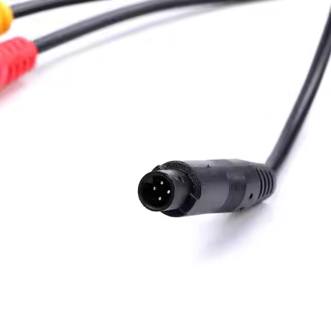 Car Reverse Backup Camera 4-Pin Male To Female Connector For BMW RCA CVBS Wire Signal Power Adapter 