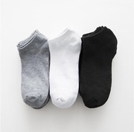 10 Pair Working Sock Low Ankle Low Cut Cotton Free Size Black Sock Grey Crew Sock