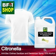 Antibacterial Clothes Sanitizer and Deodorizer Spray (ABCSD) - 75% Alcohol with Citronella - 5L