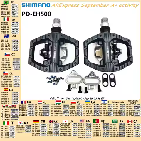 SHIMANO PD-EH500 Bicycle Pedal Light Action SPD Pedals With Cleat SM-SH56 Original Shimano Bicycle A