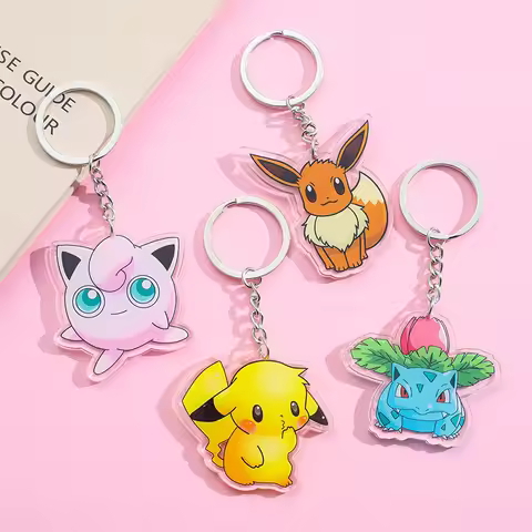 Pokemon Acrylic Keychains : Pikachu & Ducklett! Adorable Accessories for Your Keys & Bags . Limited 