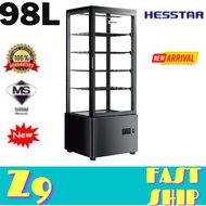 Hesstar HDS-NF98G4-B Countertop 4 Side Glass Display Chiller Showcase 98L
