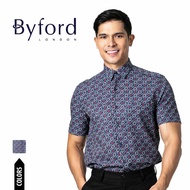 Byford Kemeja Lelaki | Byford Stretchable Printed Short Sleeve Shirt - 3424005F
