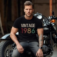 1986 Vintage Happy Birthday Shirt Vintage 1986 40th Birthday High Qulaty Cotton Tops 40th Birthday B