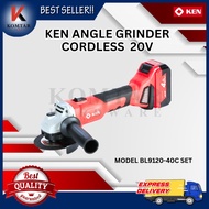 KEN CORDLESS BRUSHLESS ANGLE GRINDER 20V MODEL BL9120-40C SET