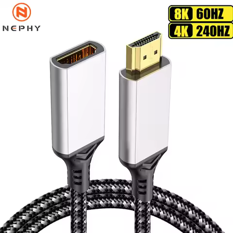 Male To Female HDMI 2.1 Extender Cable For TV PC PS4 PS5 Xbox 8K 60HZ 4K 120HZ 240HZ 20CM 50CM Short