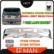 UNIVERSAL LORRY JET CHROME BUMPER 1 TON 3 TAN LORI SEMUA LORI HINO FUSO ISUZU NISSAN DAIHATSU DEPAN 